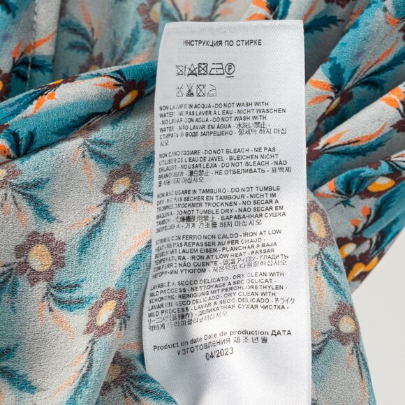 Etro PF/23 Azzurro Floralia Crepe Midi Wrap Dress - Picture 11 of 11